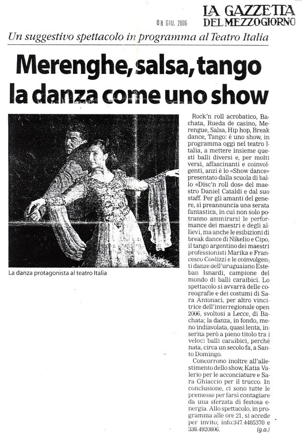 La Gazzetta Del Mezzogiorno (Italie) - juin 2006
