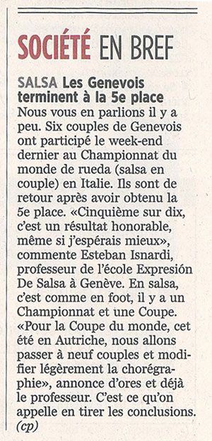 Tribune de Genève - février 2007