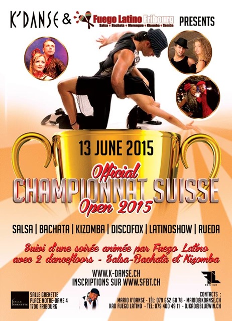 Affiche du Championnat suisse de salsa à Fribourg (Suisse)