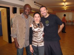 Avec Ekué Koudoyor et Surina Claveria, lors du stage donné dans notre école