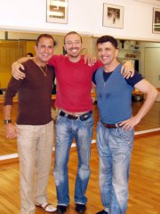 Avec François Lovighi et Javier Pompa, dans notre propre école